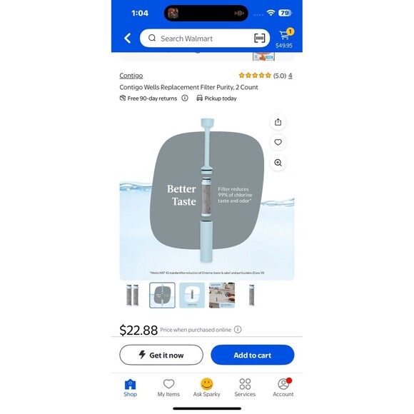 Contigo Replacement Filters 2 Cartridges Model No 1217724 BRAND NEW 2 packs - Picture 8 of 11